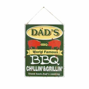Dad's BBQ Slogan - Steel - W30 x H30 cm - Multicoloured