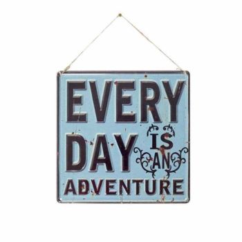 Everyday is an Adventure Slogan - Steel - W30 x H30 cm - Multicoloured