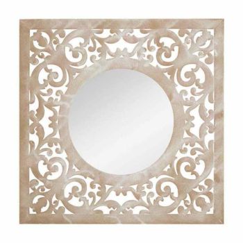 Square Garden Mirror - Steel - L60 x W3 x H60 cm - Natural