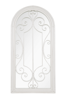 Scrolled Arch Mirror - Steel - L49 x W5 x H97 cm - White