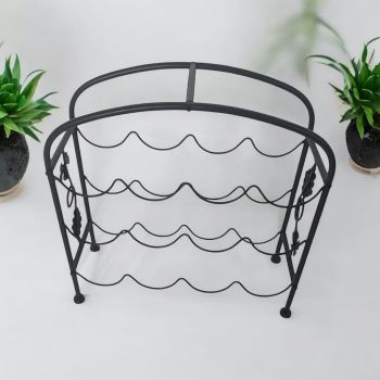 12 Bottle Wine Holder - Cast Iron - L15 x W40 x H40 cm