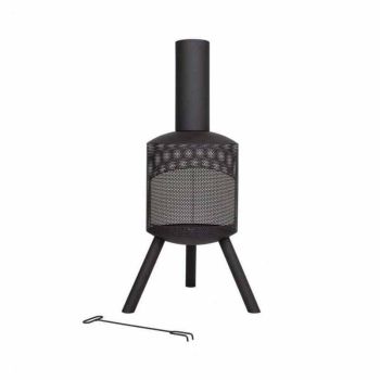 Santana Fireplace - Steel - L58 x W58 x H115 cm - Black