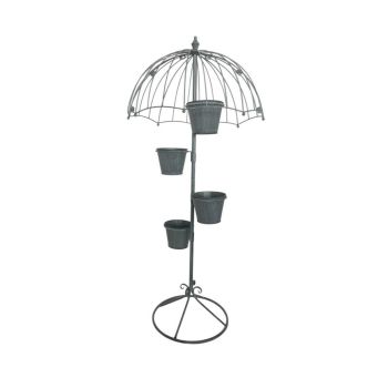 Garden Planter - Metal - L35 x W35 x H130 cm - Grey