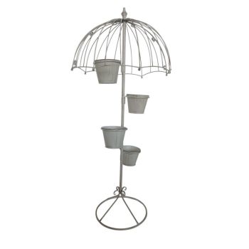 Garden Planter - Metal - L35 x W35 x H130 cm - Cream