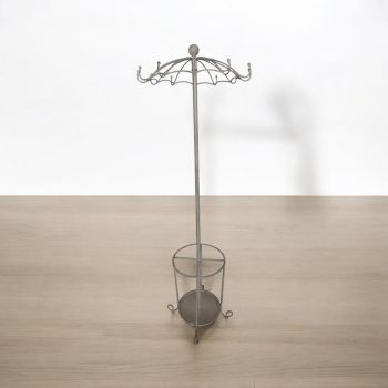 Coat/Umbrella Hold Stand - Distressed Metal - L56 x W56 x H172 cm - Cream