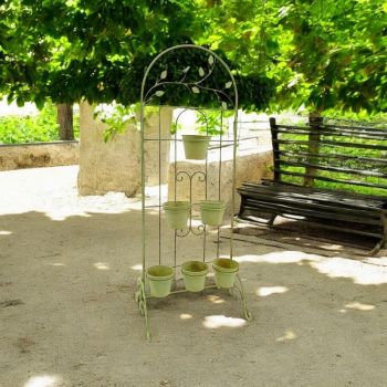 Plant Stand - Metal - L38 x W50 x H126 cm - Leaf Green