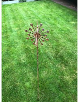5Ft 3D Allium Plant Pin (2 Parts) Bare Metal/Ready to Rust (Pack of 3) - Steel - H152 cm
