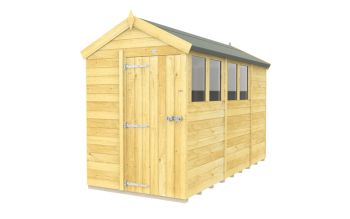 5 x 11 Feet Apex Shed - Single Door With Windows - Wood - L329 x W147 x H217 cm