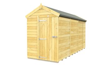 5 x 13 Feet Apex Shed - Single Door Without Windows - Wood - L387 x W147 x H217 cm