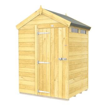 5 x 4 Feet Apex Security Shed - Single Door - Wood - L127 x W147 x H217 cm