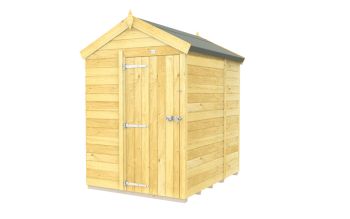 5 x 6 Feet Apex Shed - Single Door Without Windows - Wood - L187 x W147 x H217 cm