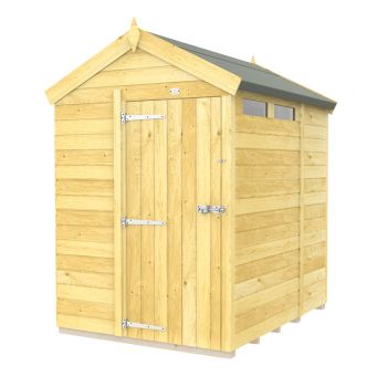 5 x 6 Feet Apex Security Shed - Single Door - Wood - L187 x W147 x H217 cm