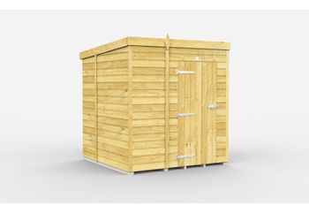 5 x 6 Feet Pent Shed - Single Door Without Windows - Wood - L178 x W158 x H201 cm