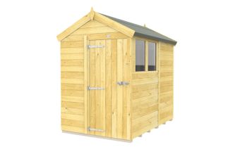 5 x 7 Feet Apex Shed - Single Door With Windows - Wood - L214 x W147 x H217 cm