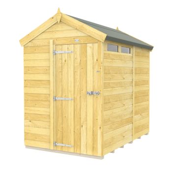 5 x 7 Feet Apex Security Shed - Single Door - Wood - L214 x W147 x H217 cm