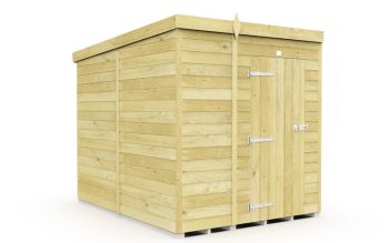 5 x 8 Feet Pent Shed - Single Door Without Windows - Wood - L231 x W158 x H201 cm