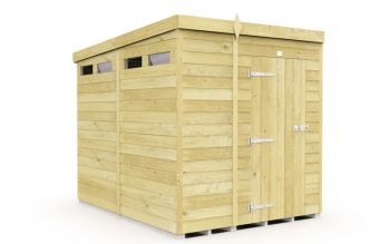 5 x 8 Feet Pent Security Shed - Single Door - Wood - L231 x W158 x H201 cm