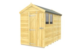 5 x 9 Feet Apex Shed - Single Door With Windows - Wood - L272 x W147 x H217 cm