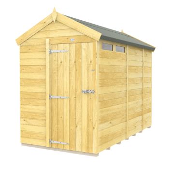 5 x 9 Feet Apex Security Shed - Single Door - Wood - L272 x W147 x H217 cm