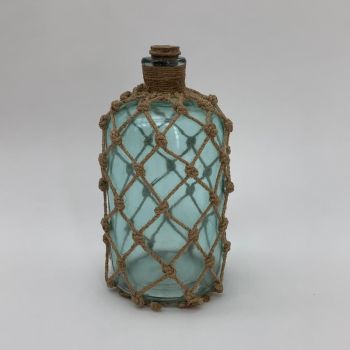 Decorative Bottle/Vase-Aqua - Glass - L14 x W14 x H28 cm