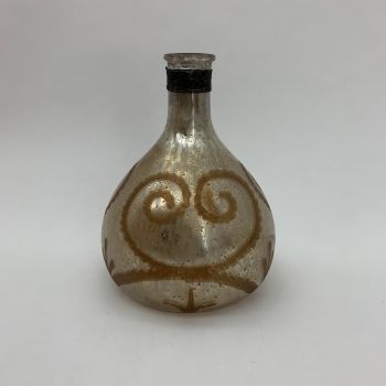 Decorative Vase - Antique Silver Glass - L17 x W17 x H23 cm