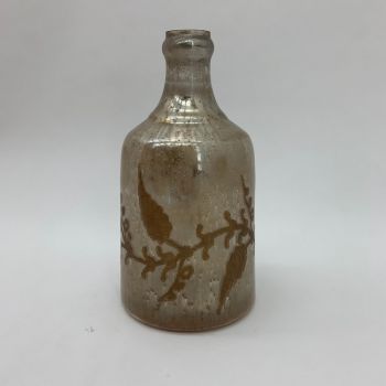 Decorative Vase - Antique Silver Glass - L17 x W18 x H28 cm