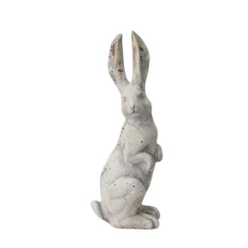 Rabbit Ornament - Resin - L14 x W11 x H35 cm - Cream