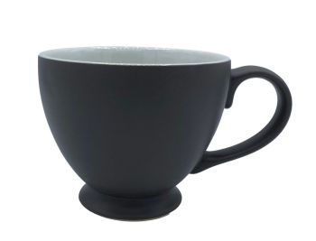 Set of 6 Teacups - Stoneware - L15 x W11 x H9 cm - Black