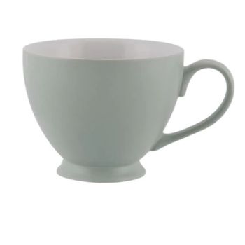 Set of 6 Teacups - Stoneware - L11 x W11 x H9 cm - Leaf Greeen