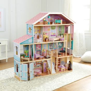 Grand View Mansion Dollhouse with EZ Kraft Assembly - Children's Toy