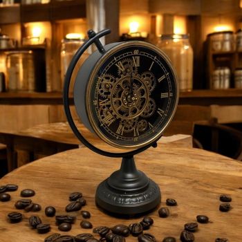 Round Globe Wall Clock - L18 x W29 x H43 cm