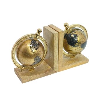 Globe Bookend for Desk and Shelf Décor - L39 x W10 x H21 cm
