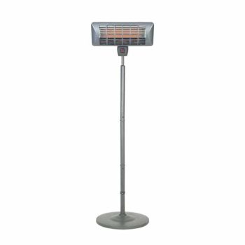 Standing Quartz Heater - Steel - L19 x W50 x H202 cm - Grey
