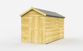 6 x 12 Feet Apex Shed - Double Door Without Windows - Wood - L358 x W175 x H217 cm