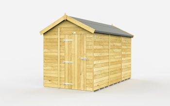 6 x 12 Feet Apex Shed - Single Door Without Windows - Wood - L358 x W175 x H217 cm
