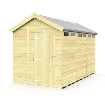 6 x 12 Feet Apex Security Shed - Single Door - Wood - L358 x W175 x H217 cm