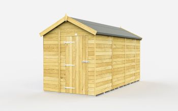 6 x 13 Feet Apex Shed - Single Door Without Windows - Wood - L387 x W175 x H217 cm