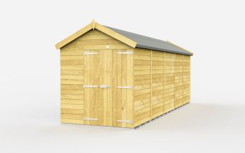 6 x 19 Feet Apex Shed - Double Door Without Windows - Wood - L560 x W175 x H217 cm