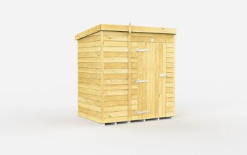 6 x 4 Feet Pent Shed - Single Door Without Windows - Wood - L118 x W185 x H201 cm