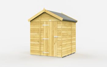 6 x 5 Feet Apex Shed - Single Door Without Windows - Wood - L158 x W175 x H217 cm