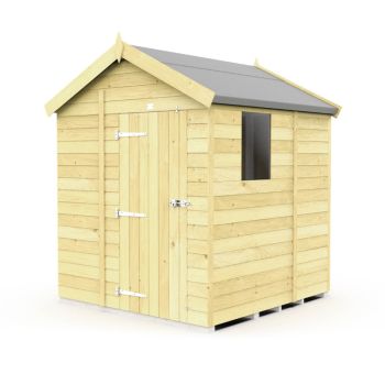 6 x 5 Feet Apex Shed - Single Door With Windows - Wood - L158 x W175 x H217 cm