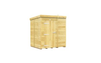 6 x 5 Feet Pent Shed - Single Door Without Windows - Wood - L147 x W185 x H201 cm