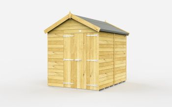 6 x 7 Feet Apex Shed - Double Door Without Windows - Wood - L214 x W175 x H217 cm
