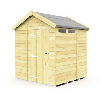 6 x 7 Feet Apex Security Shed - Single Door - Wood - L214 x W175 x H217 cm