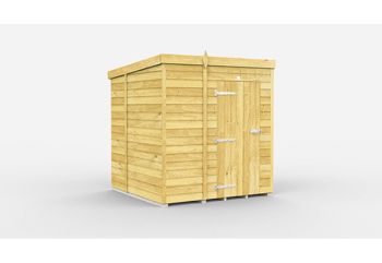 6 x 7 Feet Pent Shed - Single Door Without Windows - Wood - L214 x W185 x H201 cm
