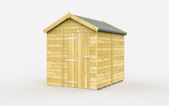 6 x 8 Feet Apex Shed - Single Door Without Windows - Wood - L243 x W175 x H217 cm