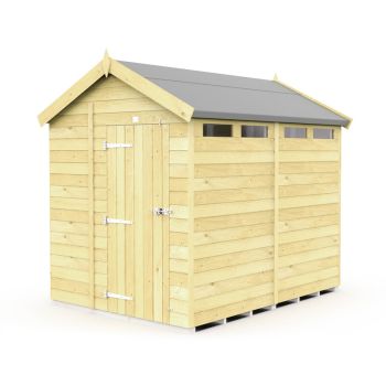 6 x 8 Feet Apex Security Shed - Single Door - Wood - L243 x W175 x H217 cm