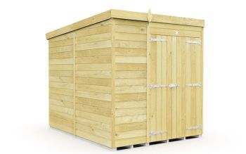 6 x 8 Feet Pent Shed - Double Door Without Windows - Wood - L231 x W185 x H201 cm