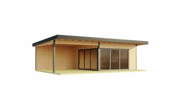 Domeo 10-Log Cabin, Wooden Garden Room, Timber Summerhouse, Home Office - L890 x W590 x H258.4 cm