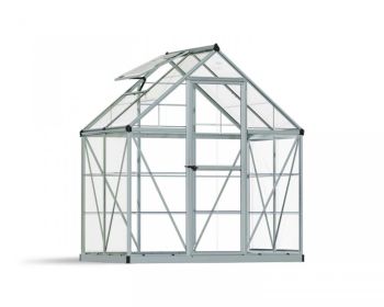Greenhouse Harmony 6 x 4 - Polycarbonate - L126 x W185 x H208 cm - Silver